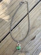 Handmade Sterling Silver Sonoran Mountain Turquoise Beaded Necklace