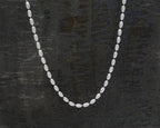 Sterling Silver Rice Bead Necklace 16”