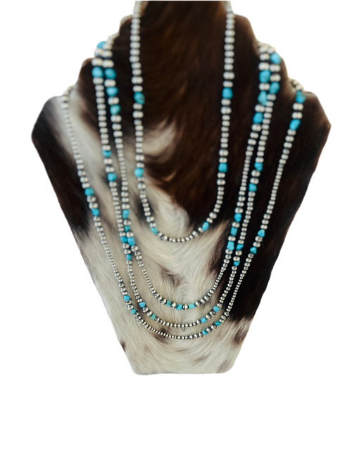 Handcrafted Sterling Silver & Turquoise Beaded Necklace