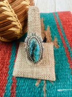 Old Pawn Navajo Sterling Silver & Turquoise Ring Size 10