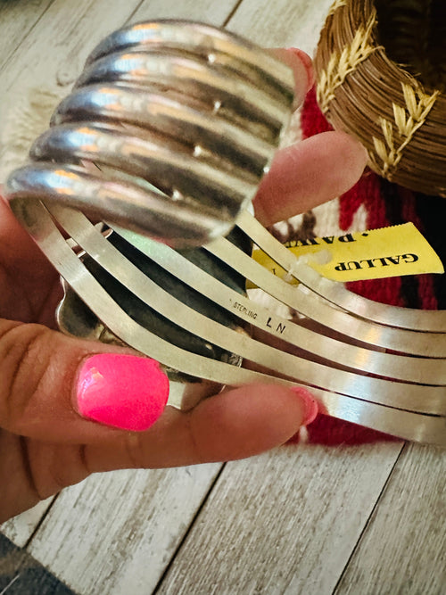 Old Pawn Sterling Silver & Turquoise Cuff Bracelet