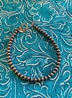 Handcrafted Sterling Silver 4mm Beaded Bracelet 7.5 inch