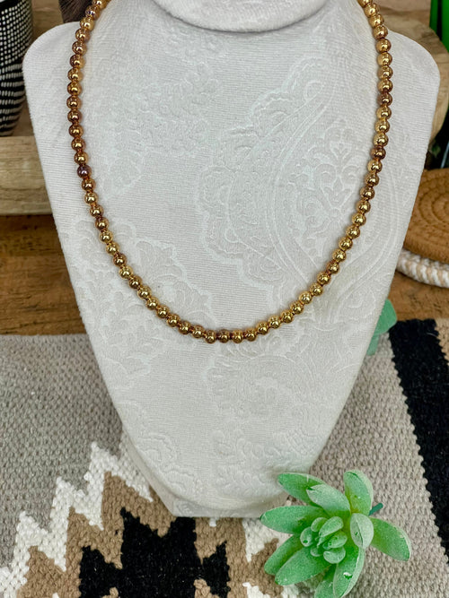 Vintage Handmade Copper Beaded Necklace