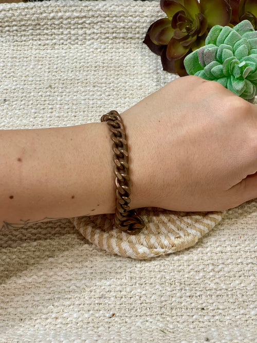 Vintage Handmade Copper Chain Bracelet