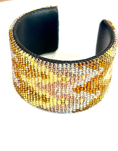 Vintage Handmade Beaded Bracelet Cuff