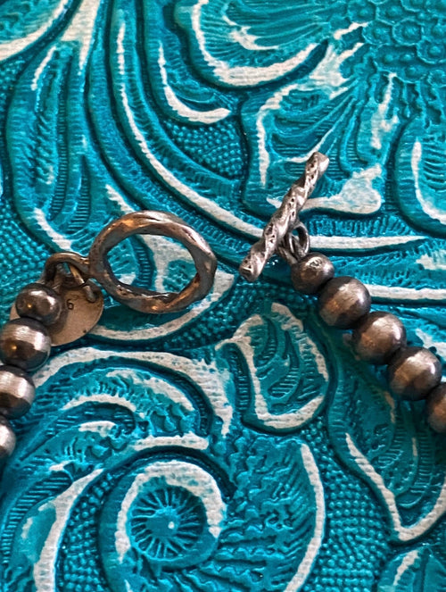 Handcrafted Sterling Silver 4mm Beaded Bracelet 7.5 inch