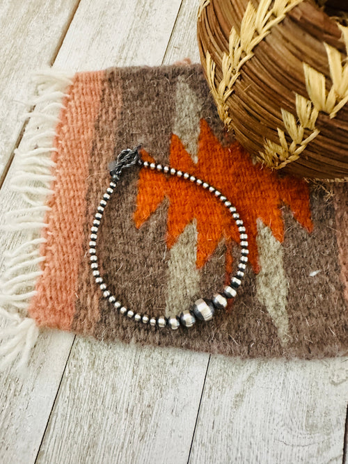 Navajo Sterling Silver Pearl Beaded Bracelet