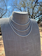 Sterling Silver Elegant Pearl Style Beaded Necklace 3mm