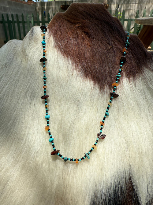 “The Golden Collection” Beaded Bliss Handmade Beaded Necklace 16” STYLE 8