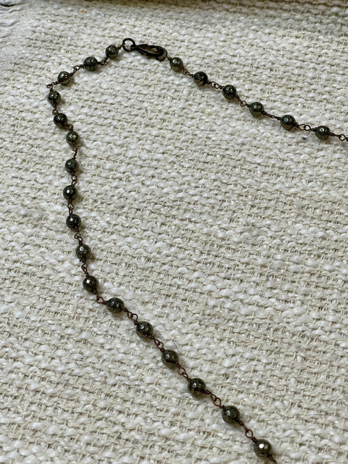 Vintage Handmade Copper Beaded Necklace