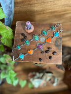 Diane Wylie Handcrafted Sterling Silver, Spiny Oyster & Turquoise Link Bracelets