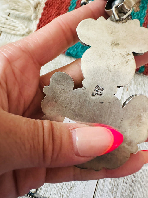 Navajo Sterling Silver & Turquoise Cluster Beaded Necklace