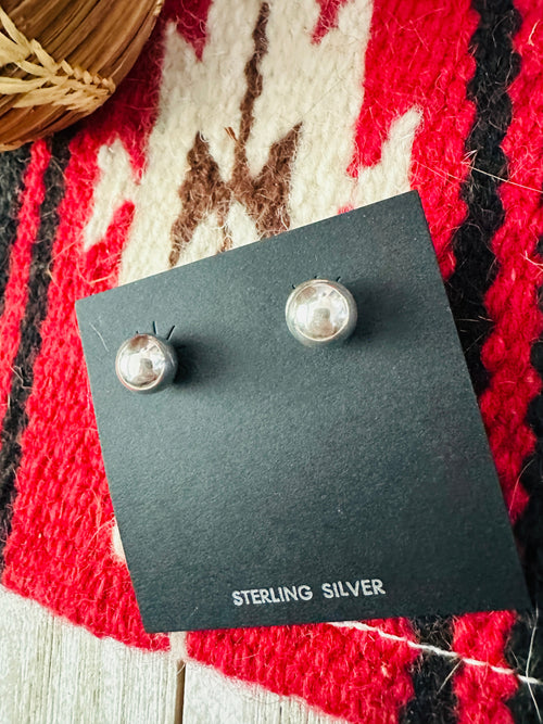 Handcrafted Sterling Silver Pearl Stud Earrings 6mm