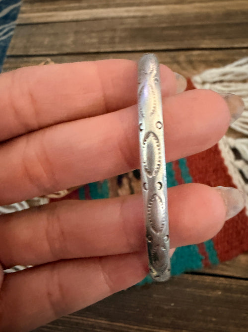 Handcrafted Old Pawn Sterling Silver Cuff Bracelet