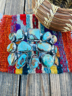 Handcrafted Royston Turquoise & Sterling Silver Cuff Bracelet by Rosella Paxson