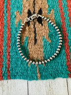 Navajo 4mm Sterling Silver Pearl Beaded Bracelet