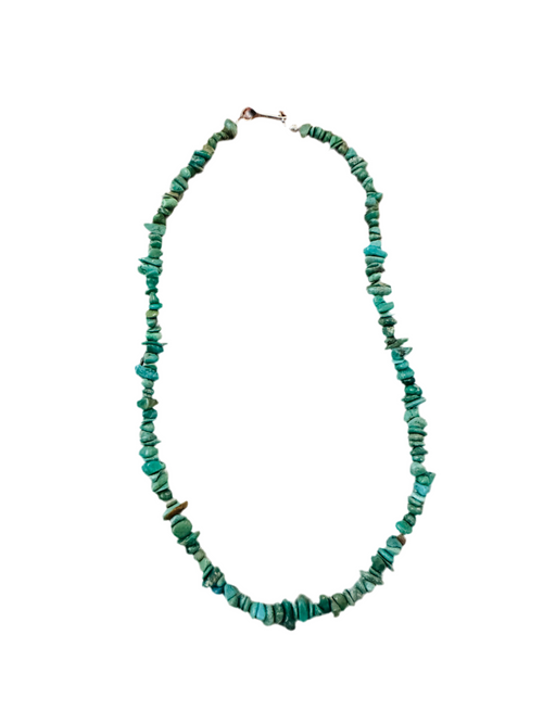 Handcrafted Turquoise & Sterling Silver 14” Beaded Necklace