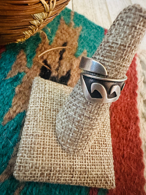 Old Pawn Navajo Sterling Silver Overlay Adjustable Band Ring