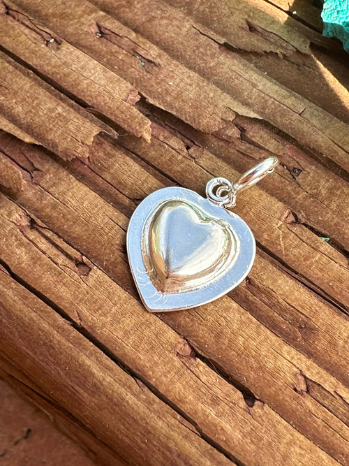 Handcrafted Sterling Silver Heart Raised Charm