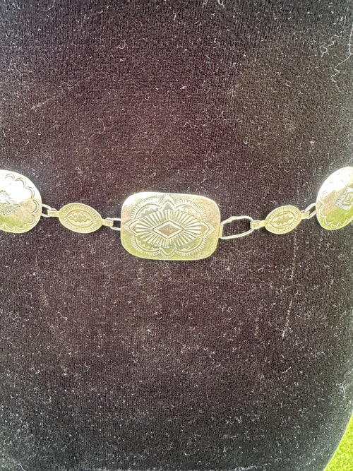 Handcrafted Vintage Old Pawn Sterling Silver Concho Belt