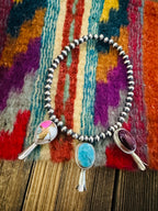 Handcrafted 3mm Sterling Silver Pearl & Multi Stone Blossom Stretch Bracelet