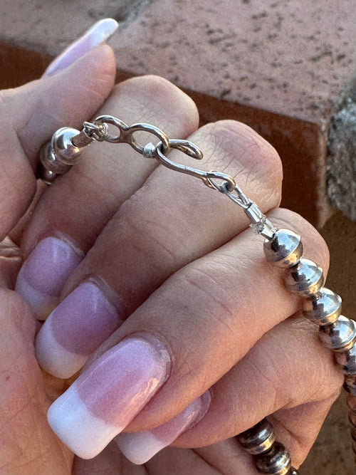 Estate Collection Old Pawn Turquoise & Sterling Silver Squash Blossom Necklace