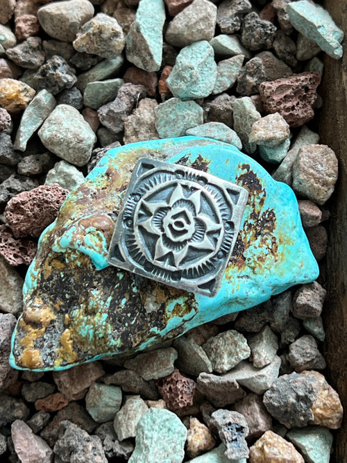 Sterling Silver Concho Slide, The Cactus Flower
