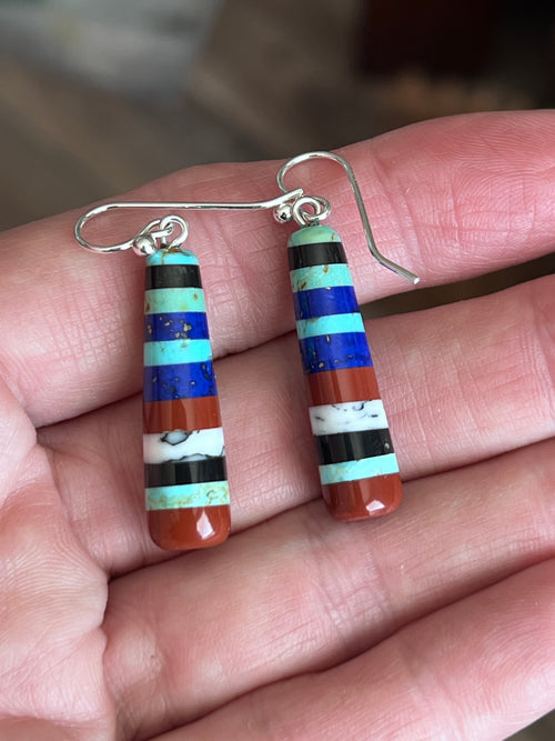 Santo Domingo Layered Multistone Earrings by Ronald Chavez, Stacked Gems #5