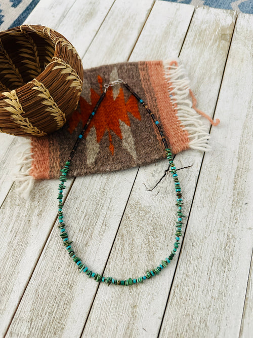Handcrafted Turquoise & Heishi 18” Beaded Necklace