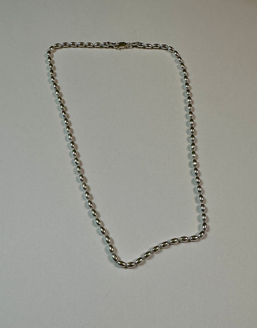 Sterling Silver Rice Bead Necklace 20”
