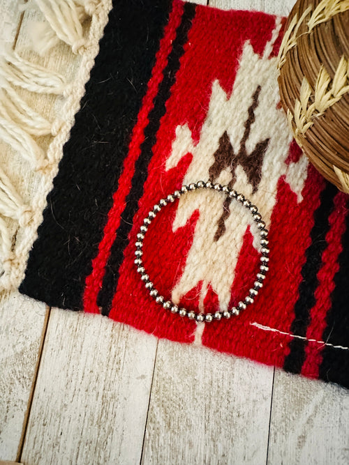 Handcrafted Sterling Silver 4mm Pearl Beaded Stretch Bracelet