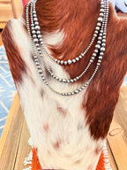 Handcrafted Sterling Silver Pearl Beaded Necklace