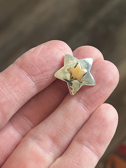 Sterling Silver and Brass Concho Slide, Shooting Star