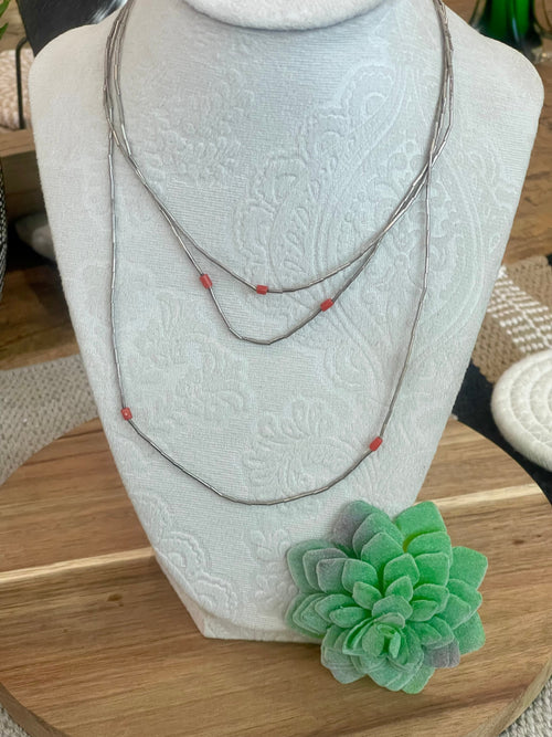 The Bijoux Vault Vintage 3 Strand Beaded Necklace