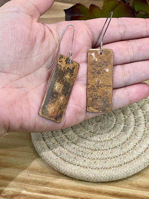 Vintage Handmade Copper Dangle Earrings