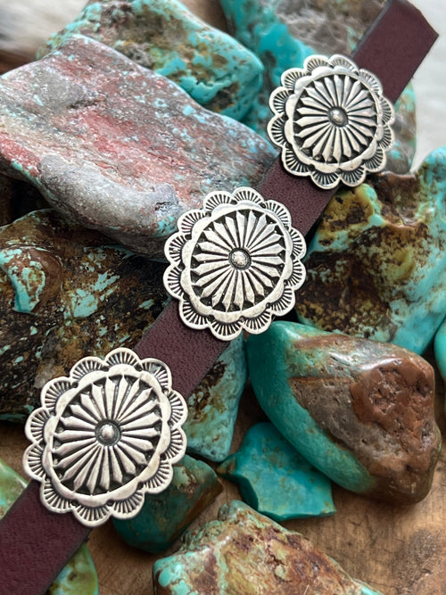 Sterling Silver Traditonal Style Concho Slide