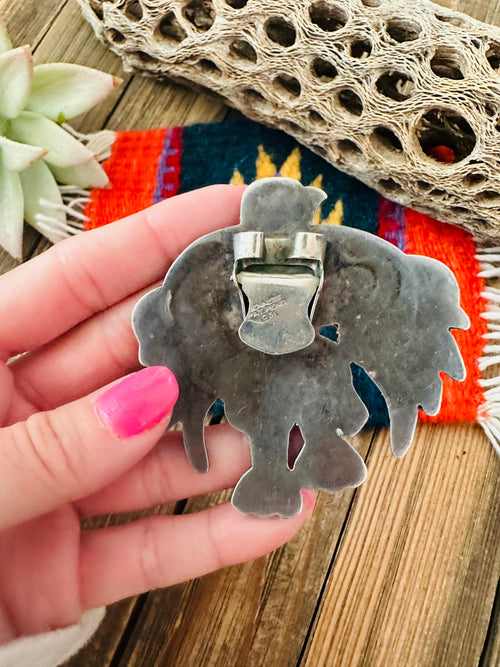 Vintage Navajo Sterling Silver & Multi Stone Inlay Eagle Dancer Bolo Slide