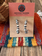 Handcrafted Sterling Silver Pearl Beaded Hoop Earrings