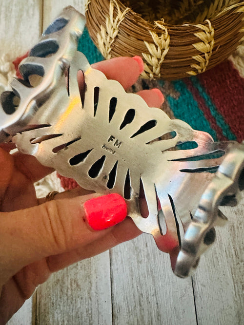 Old Pawn Navajo Sterling Silver & Royston Turquoise Cuff Bracelet