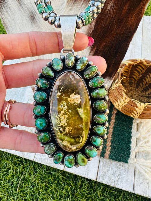 Old Pawn Handcrafted Sterling Silver and Turquoise Beaded Necklace