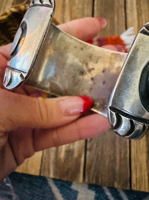 Handcrafted Old Pawn Sterling Silver Cuff Bracelet