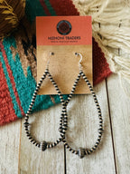 Handcrafted Sterling Silver Pearl Beaded Hoop Earrings