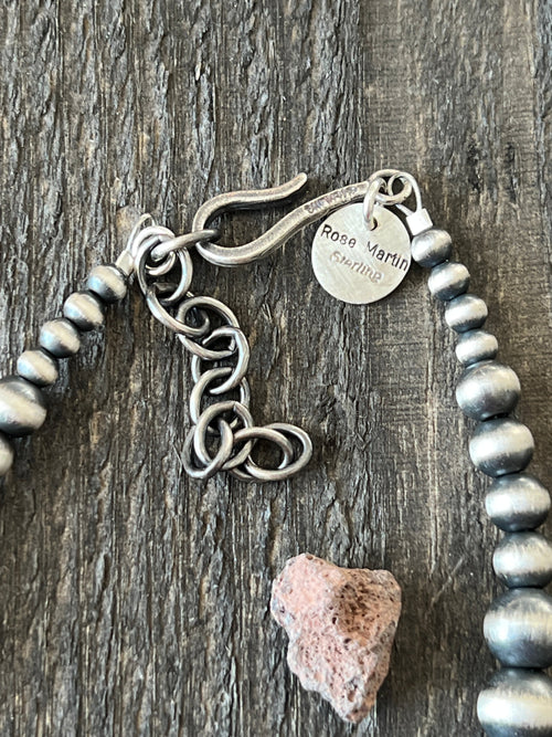 Handcrafted Electric Rainbow Sterling Silver, Turquoise and Spiny Oyster Single Strand Beaded Necklace by Rose Martin, X-tra Chunk, 18 + 2 Inches