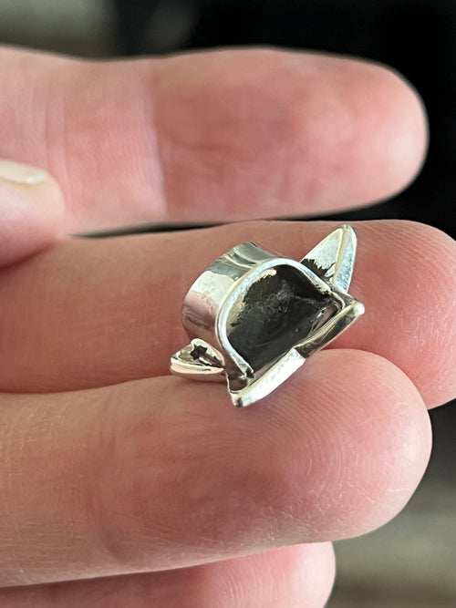 Sterling Silver and Brass Concho Slide, Shooting Star