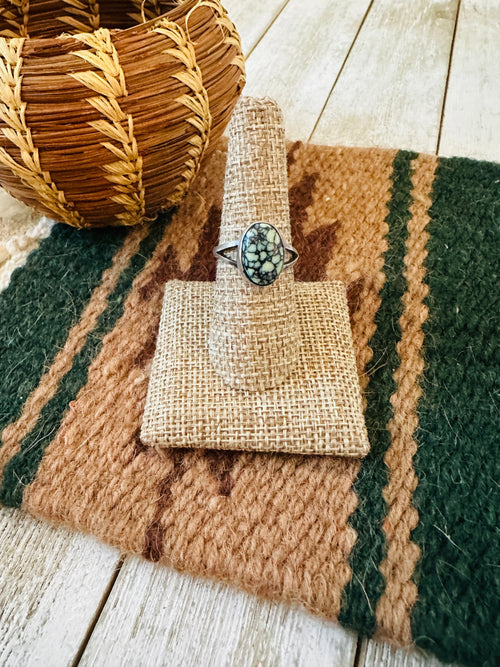 Old Pawn Navajo Sterling Silver & Turquoise Ring Size 8.25