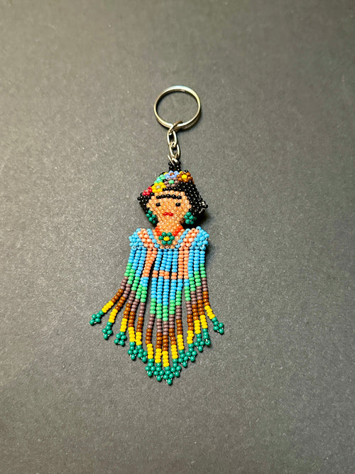 Handmade Beaded Frida Kahlo Keychain