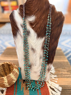 Old Pawn Handcrafted Turquoise & Heishi Shell Beaded 30” Necklace