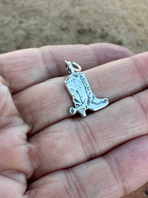 Handcrafted Sterling Silver Cowboy Mini Boot Charm