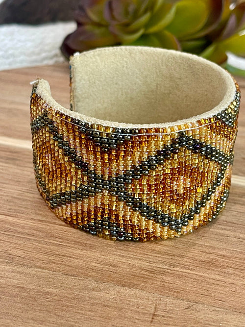 Vintage Handmade Beaded Bracelet Cuff