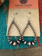 Handcrafted Copper Beaded Dangle Hoop Earrings